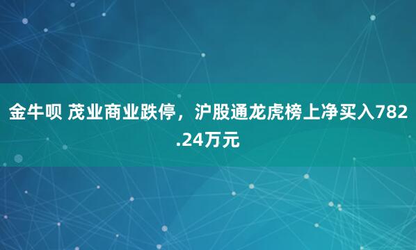 金牛呗 茂业商业跌停，沪股通龙虎榜上净买入782.24万元